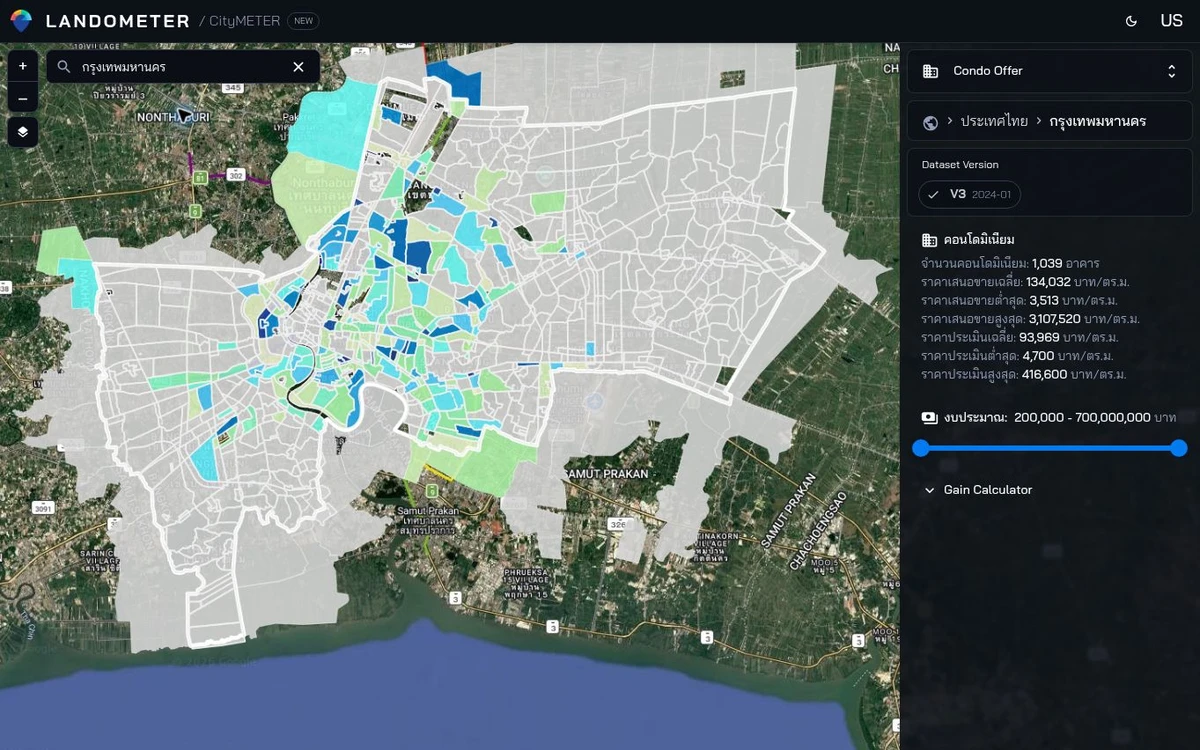 CityMETER: ราคาประกาศขายคอนโดมิเนียม