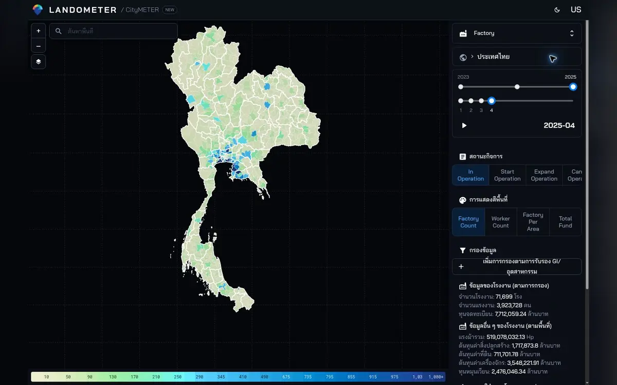 CityMETER: โรงงาน แรงงาน และการลงทุน